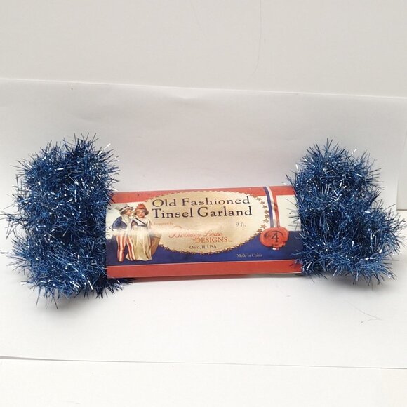 Old Fashioned Vintage Style Tinsel Garland Americana - Bethany Lowe Designs - Picture 2 of 2